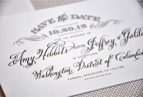 Letterpress Save the Date by Haute Papier