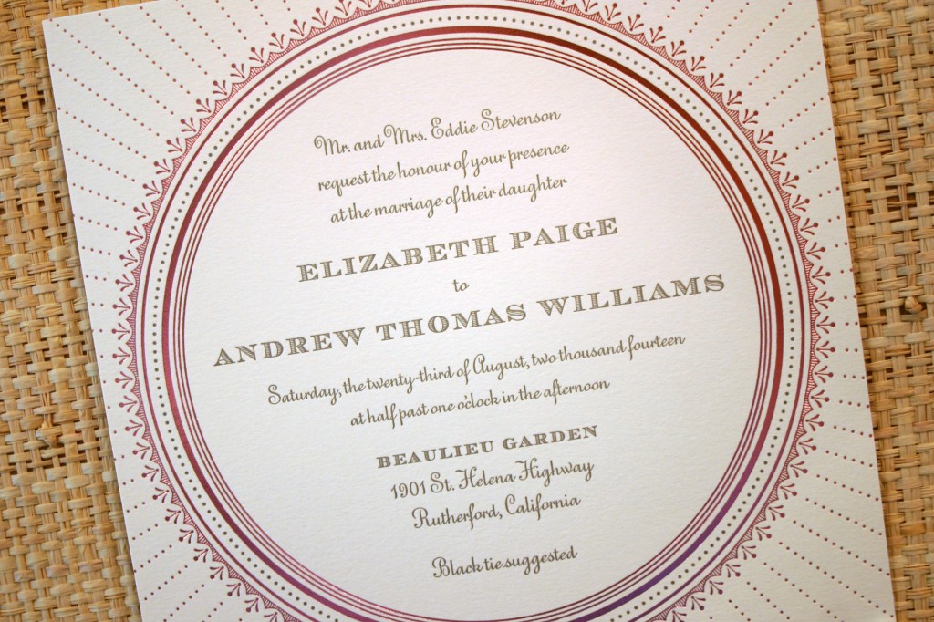warmed white paper paired with blush foil makes a beautiful customization of the Kensington Invitation 