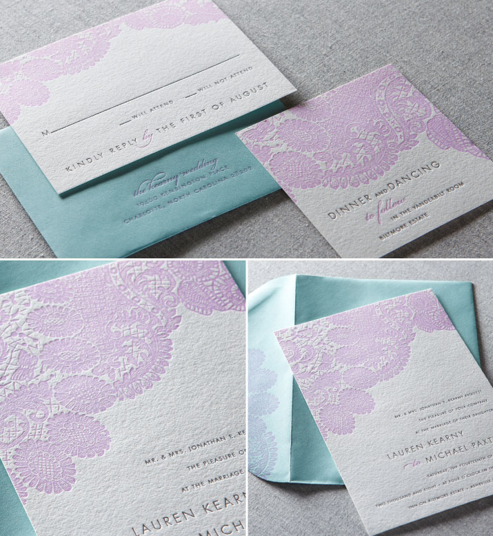 Letterpress wedding invitations san diego