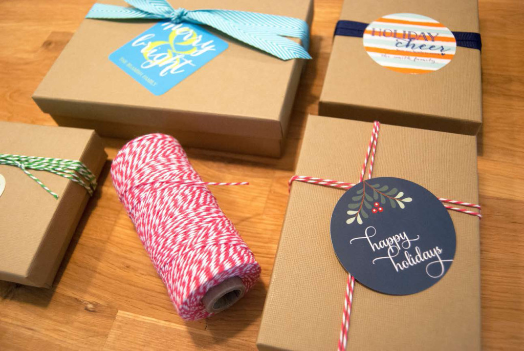 personalized holiday stickers make gift giving a cinch