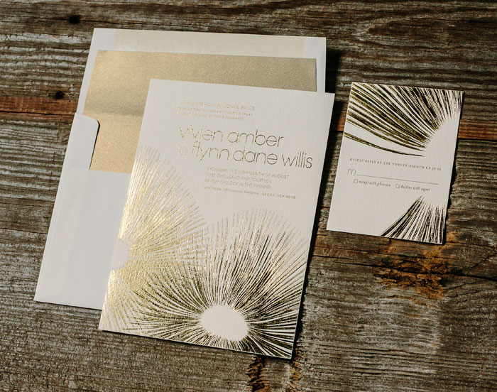 Glamorous Blooms features gold matte and gold shine foil on our ivory paper.