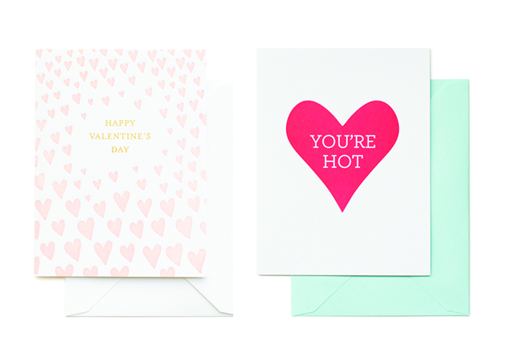 Happy Valentine's Day Hearts Card and You're Hot Heart Card by Sugar Paper
