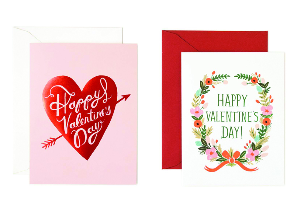 Happy Valentine's Day Heart Card and Happy Valentine's Day Garland Card by Rifle Paper Co.