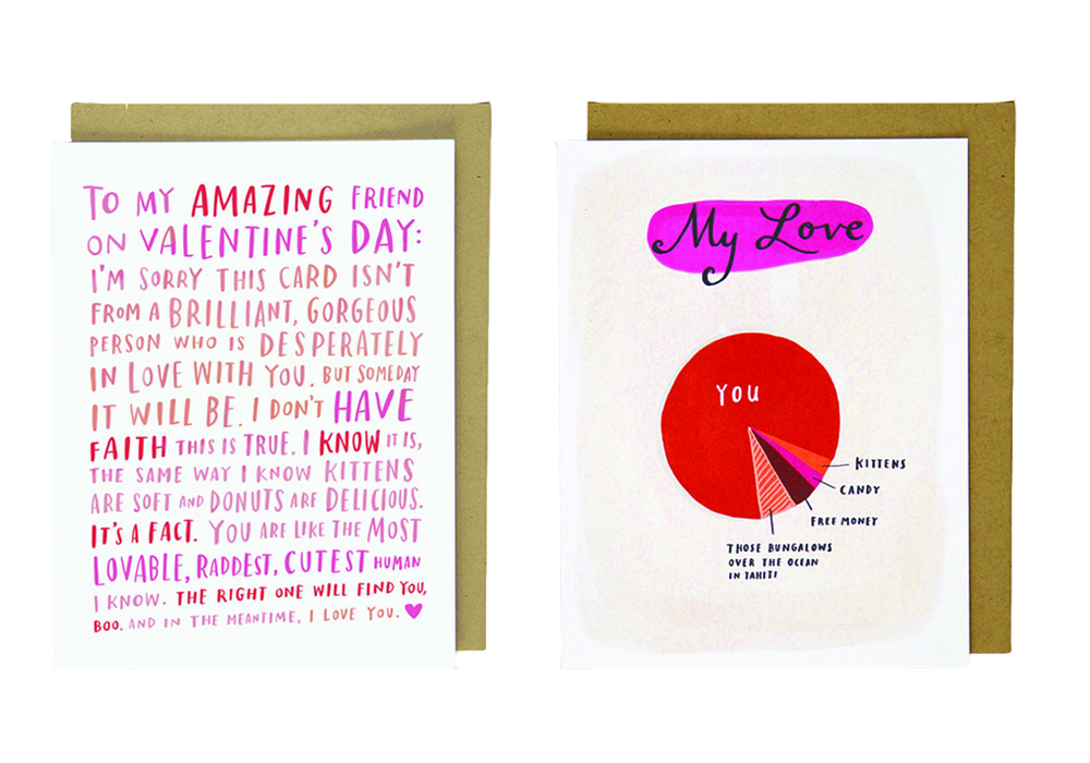 Amazing Friend Card and My Love Pie Chart Card by Emily McDowell