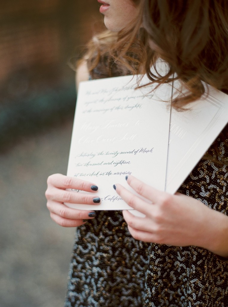 Custom Calligraphy Wedding Invitations by Nicole Black