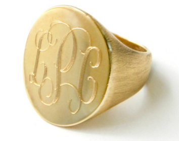 Boyfriend Signet Ring Available in Gold Overlay, Sterling Silver, 14K Yellow Gold, Rose Gold, or White Gold